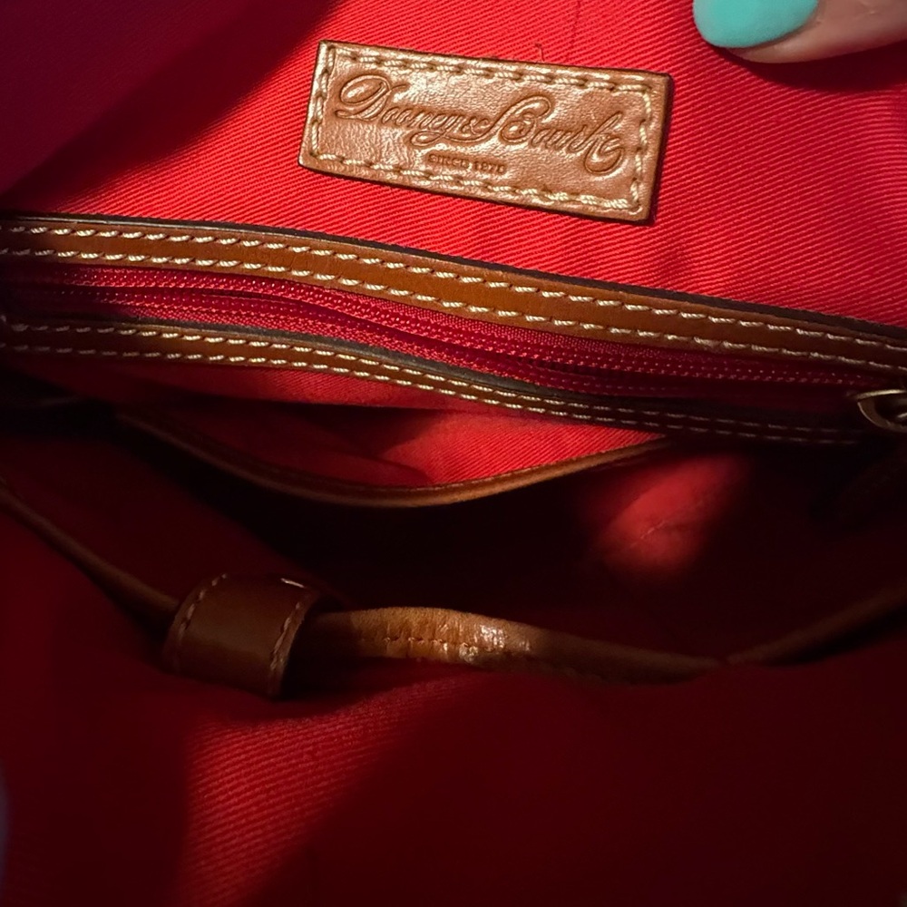 Dooney & Bourke Brown Leather Messenger Bag - Picture 4 of 10